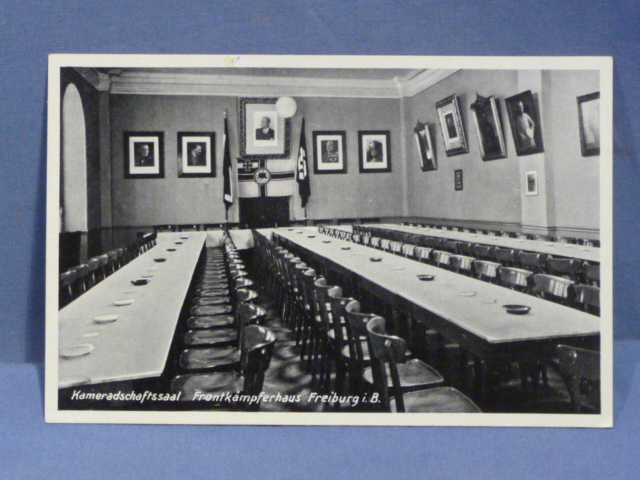 Original Nazi Era German Postcard, Fellowship Hall Veterans Home Freiburg