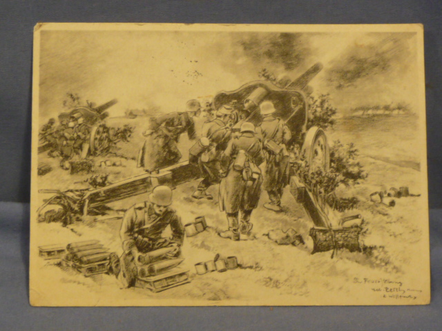 Original WWII German Feldpost Postcard, ON THE WESTERN FRONT