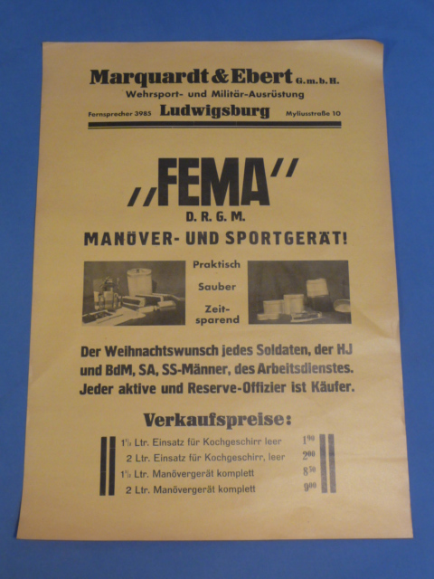 Original Pre-WWII German "FEMA" Advertisement Poster
